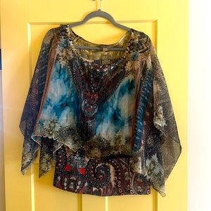 Chiffon 2 piece attached overlay top